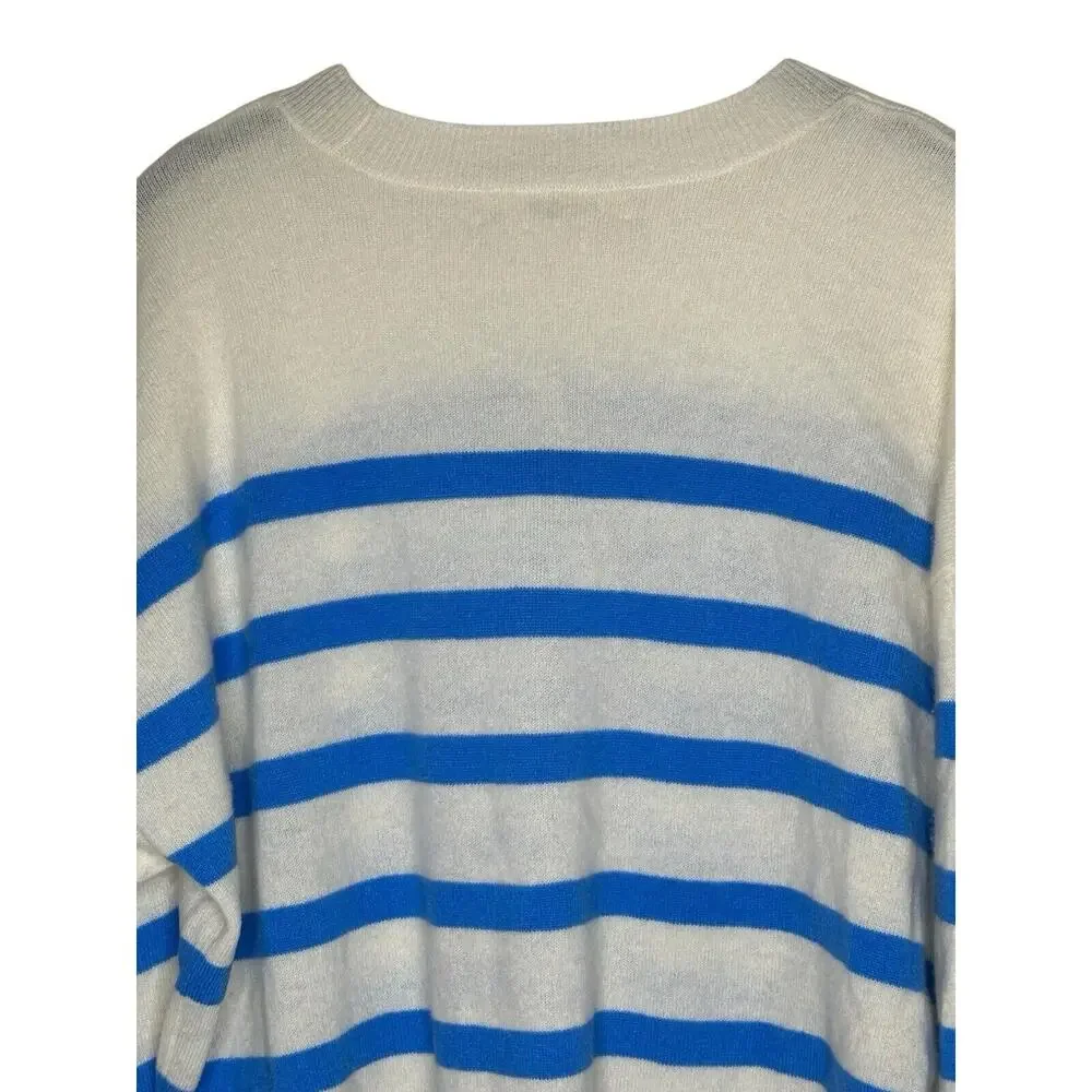 NWT Madewell Womens (Re)sponsible Cashmere Sweater Medium Oversized Striped - Picture 10 of 14